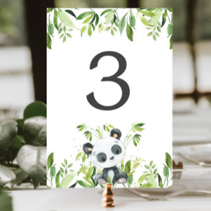 Numéro De Table Adorable Panda Baby shower de verdure Anniversaire