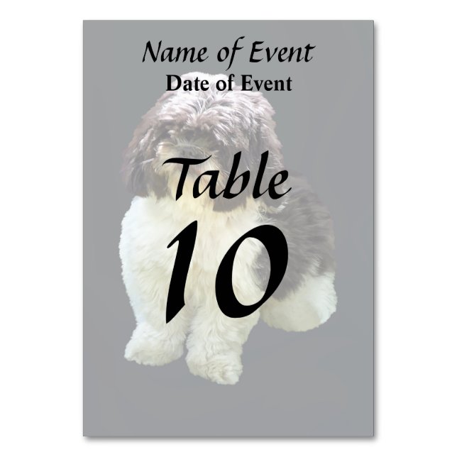Numéro De Table Adorable Shih Tzu Puppy (Par défaut)