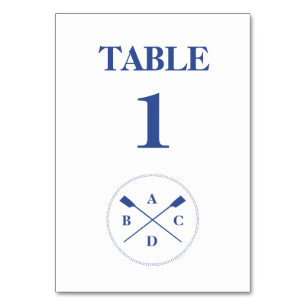 Numéro De Table Aiguille croisée initiales eau
