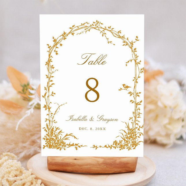 Numéro De Table Amber Romantic Botanical Arch Garden Wedding (Créateur téléchargé)
