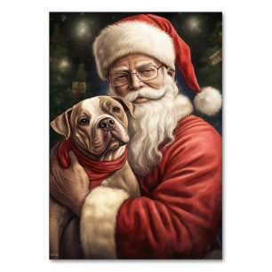 Numéro De Table American Staffordshire avec Noël au Père Noël