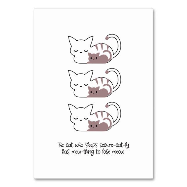 Numéro De Table Amusant chat couché et Art II (Par défaut)