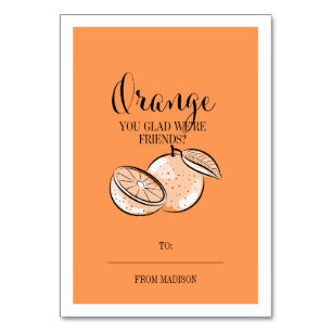 Numéro De Table Amusante Pun Fruit Orange Classroom Valentine Card