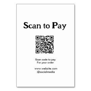 Numéro De Table Analyser pour payer la commande QR code ajouter si