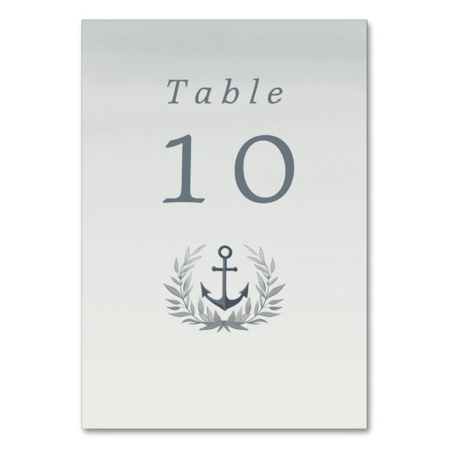 Numéro De Table Ancrage maritime avec mariage héraut (Dos)