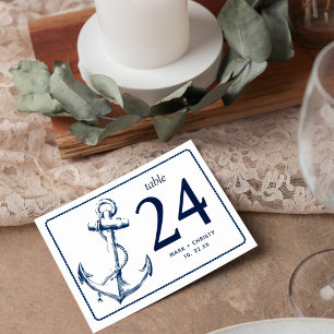 Numéro De Table Ancre d'esquisse marine horizontale