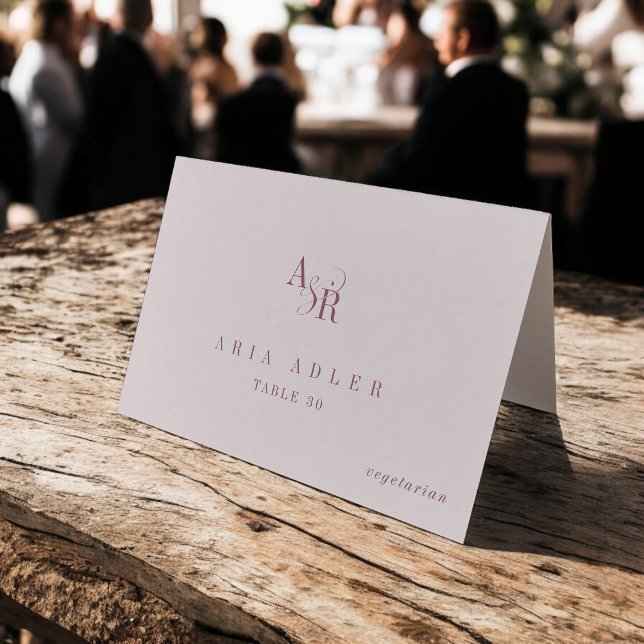 Numéro De Table ANDREA Burgundy Blush Minimal Wedding Place Cards (ANDREA Burgundy Blush Minimal Wedding Place Cards)