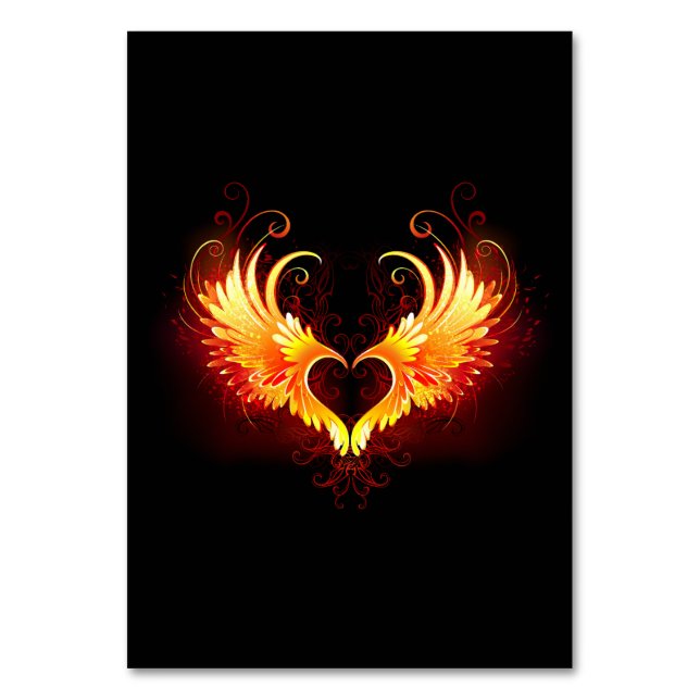 Numéro De Table Angel Fire Heart with Wings (Par défaut)