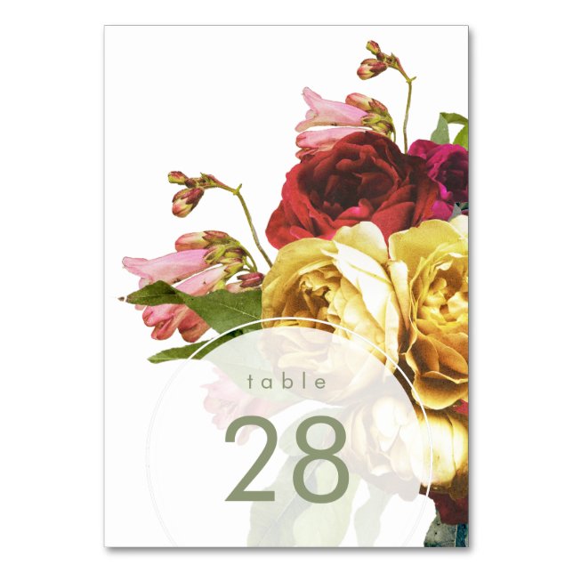 Numéro De Table Anglais Garden Bohemian Rose Mariage Numéro de tab (Par défaut)
