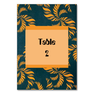 Numéro de table Ankara vert et orange 