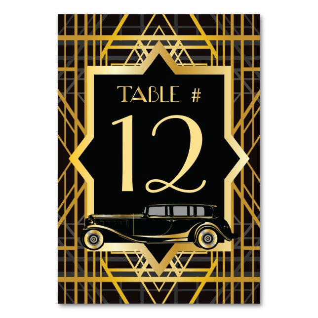 Numéro De Table Années folles Gatsby Style Numéro de tableau (Dos)