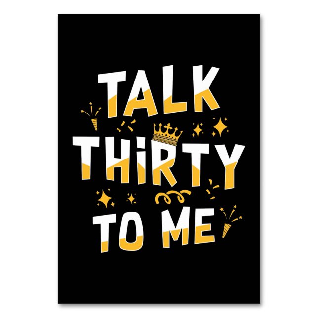 Numéro De Table Anniversaire 30 ans | Parlez Trente À Moi (Par défaut)