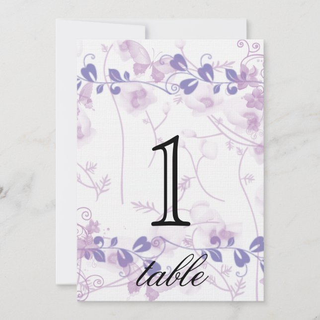 Numéro de table anniversaire lilas Butterfly Visio (Devant)