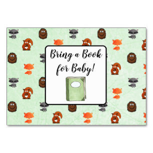 Numéro De Table Apportez un livre pour Baby Woodland Creatures Car