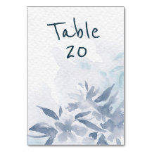 Aquarelle bleu doux Feuilles accueil mariage