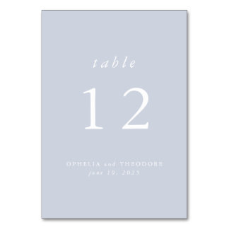 Numéro De Table Aquarelle bleu fleur sauvage Élégante photo de mar