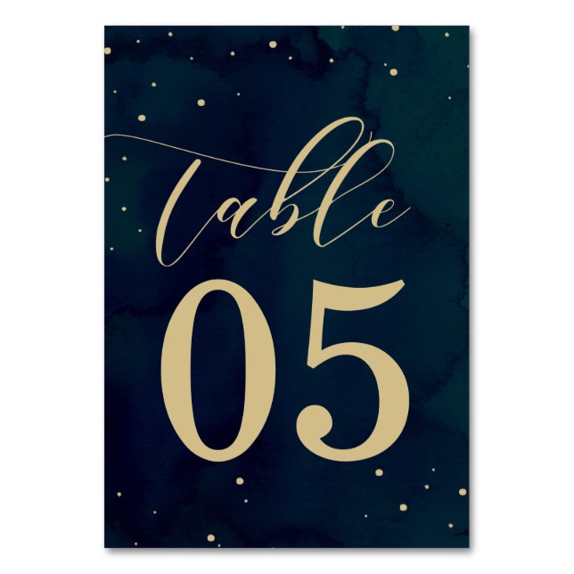 Numéro De Table Aquarelle bleue Mariage d'hiver Tableau Numéro Car (Par défaut)