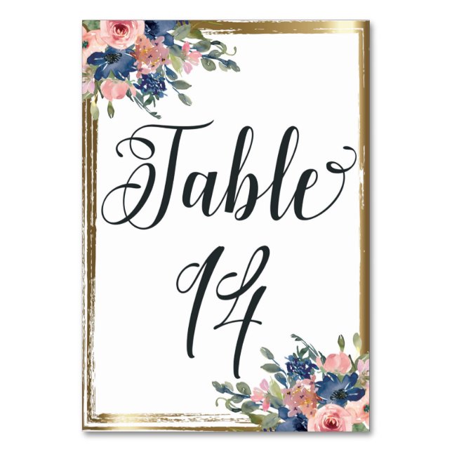 Numéro De Table Aquarelle calligraphie florale Numéro de tableau C (Par défaut)