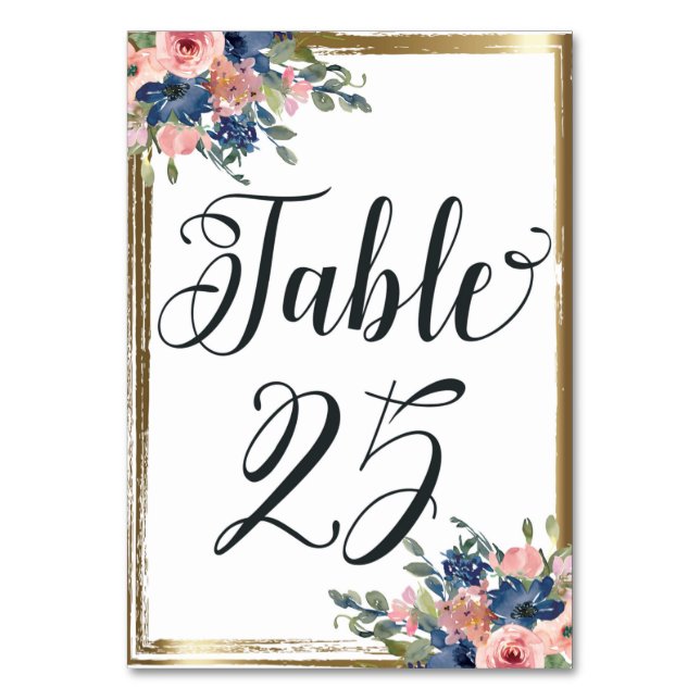 Numéro De Table Aquarelle calligraphie florale Numéro de tableau C (Par défaut)