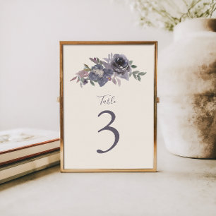 Numéro De Table Aquarelle couleur violet duvet Mariage sur mesure