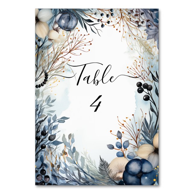 Numéro De Table Aquarelle Ethérée Delicate Foliage Serène (Par défaut)