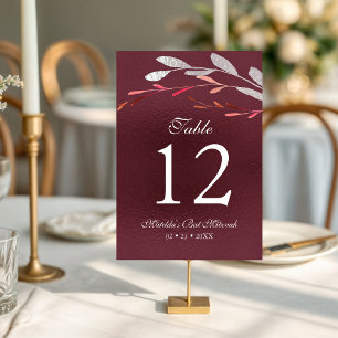 Numéro De Table Aquarelle Fleur de Succulente Botanique Bar Mitzva