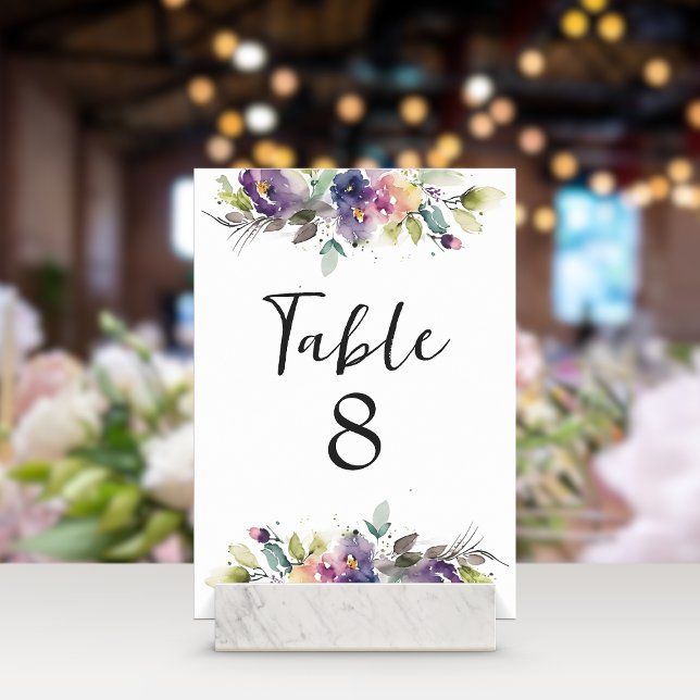 Numéro De Table Aquarelle Florale (Créateur téléchargé)