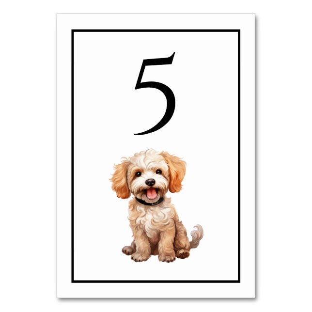 Numéro de table aquarelle Goldendoodle (Par défaut)