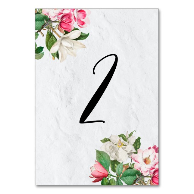 Numéro De Table Aquarelle Magnolia Fleurs Mariage Numéro de tablea (Par défaut)