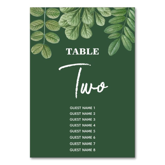 Numéro De Table Aquarelle moderne vert émeraude Mariage vert émera (Par défaut)