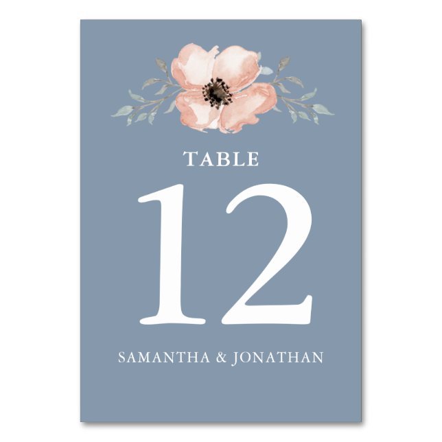 Numéro De Table Aquarelle Peach Flower Mariage (Par défaut)