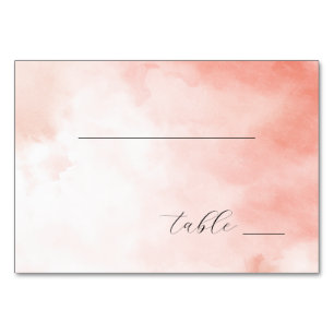 Numéro De Table Aquarelle Rose Sérénité
