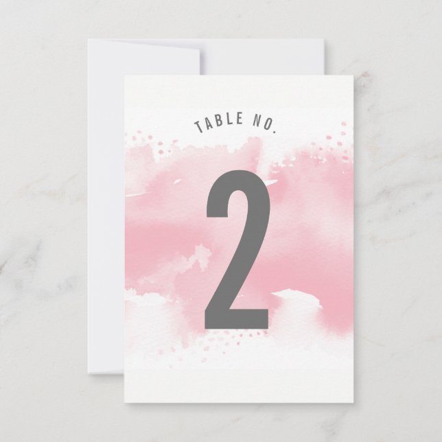 NUMÉRO DE TABLE aquarelle stylisée rose blush gris (Dos)