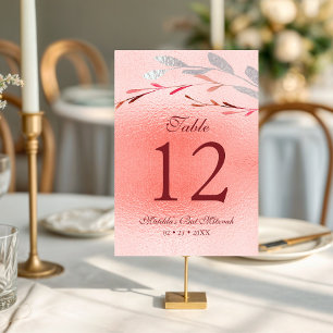 Numéro De Table Aquarelle Succulent Floral Bat mitzvah botanique