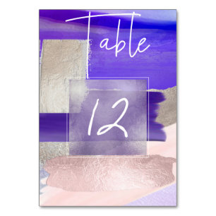 Numéro De Table Aquarelle ultraviolette N° de tableau