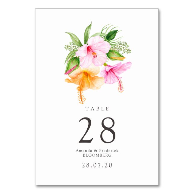 Numéro De Table Aquarium Floral Beach Wedding (Par défaut)