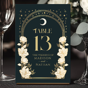 Numéro De Table Arc élégant céleste Art Nouveau Mariage
