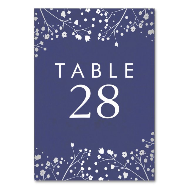 Numéro De Table Argent et marine Mariage de la respiration pour bé (Par défaut)
