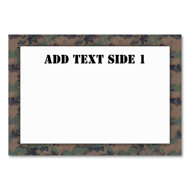 Numéro De Table Arrière - plan de bois numérique militaire (Devant)