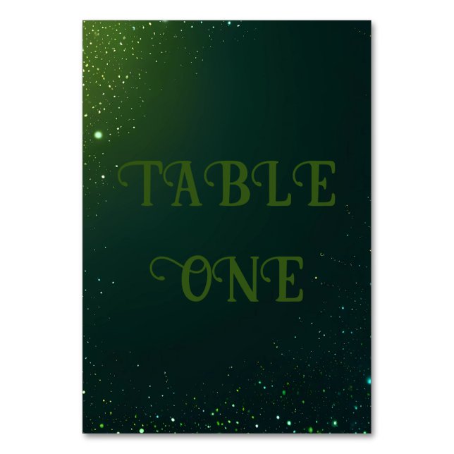 Numéro De Table Arrière - plan Mariage Élégant Green Sparkle (Par défaut)