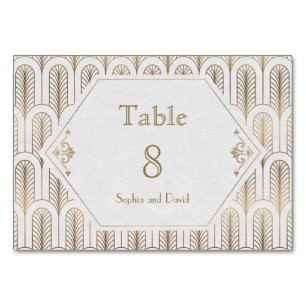 Numéro De Table Art Déco Great Gatsby White Mariage Numéro de tabl