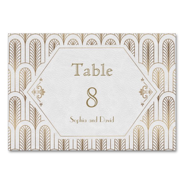 Numéro De Table Art Déco Great Gatsby White Mariage Numéro de tabl (Devant)