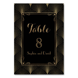 Numéro De Table Art Déco vintage Grand Gatsby Mariage NUMÉRO DE TA