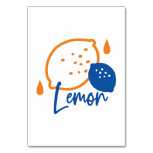 Numéro De Table Art minimaliste de la ligne de citron - Fruit d'ag