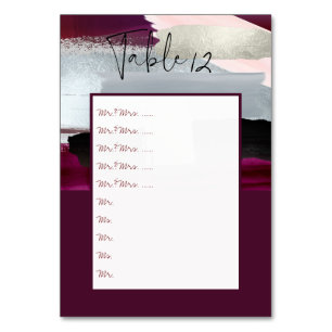 Numéro De Table Art moderne Bourgogne+Blush Table Nos pin to board