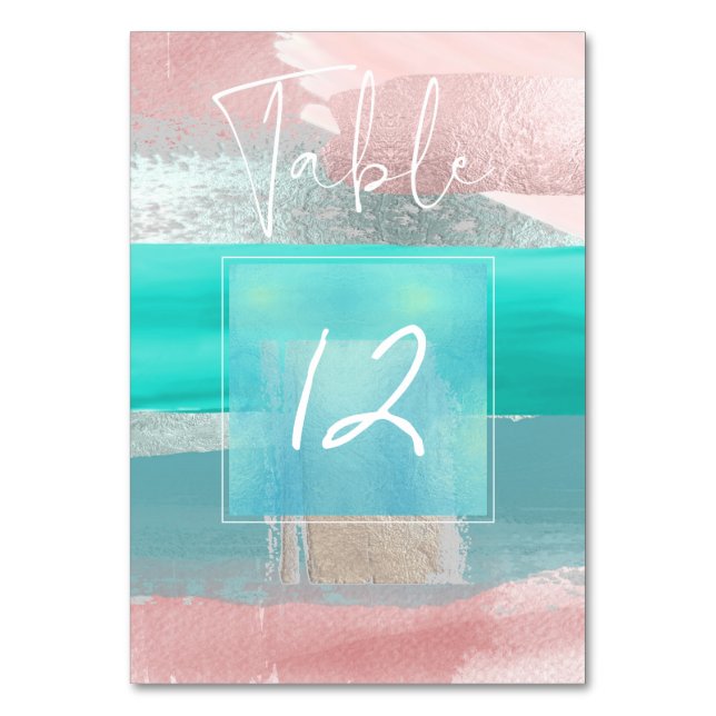 Numéro De Table Art moderne, Colour Block Table N° Bleu+Bleu (Par défaut)