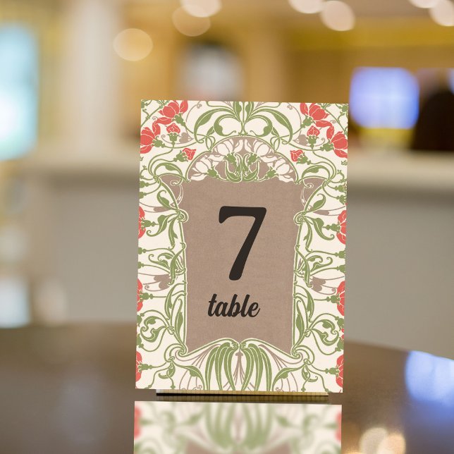 Numéro De Table Art Nouveau Élégance florale (Créateur téléchargé)