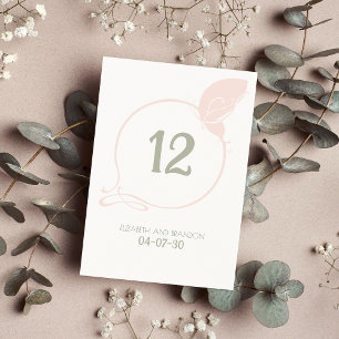 Numéro De Table Art Nouveau Papillon Vintage Blush Pink Mariage