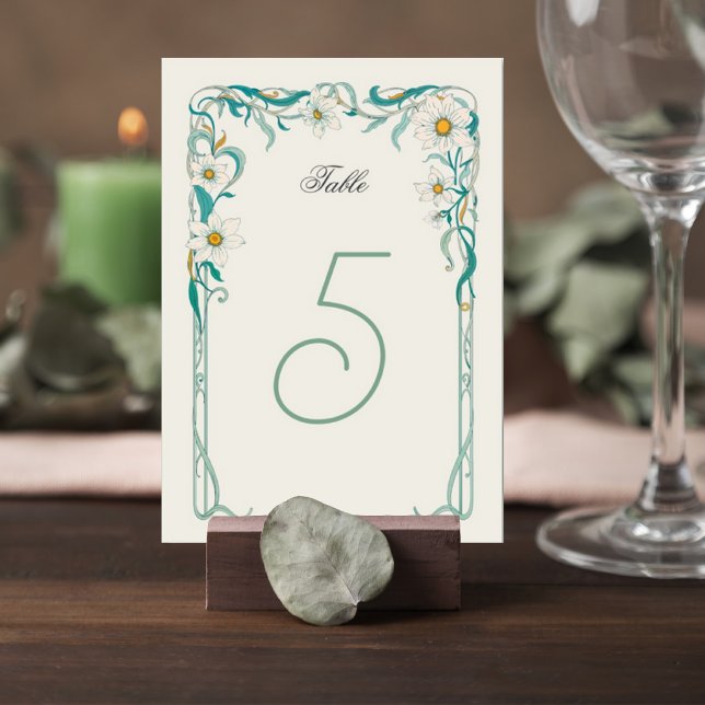 Numéro De Table Art Nouveau Wedding Table Number Card (Créateur téléchargé)