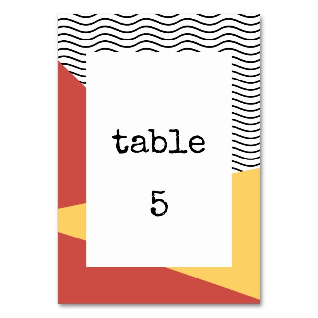 Numéro De Table Art pop des années 80 mariage de style Memphis (Par défaut)